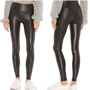 SPANX black Faux Leather Leggings size XS
